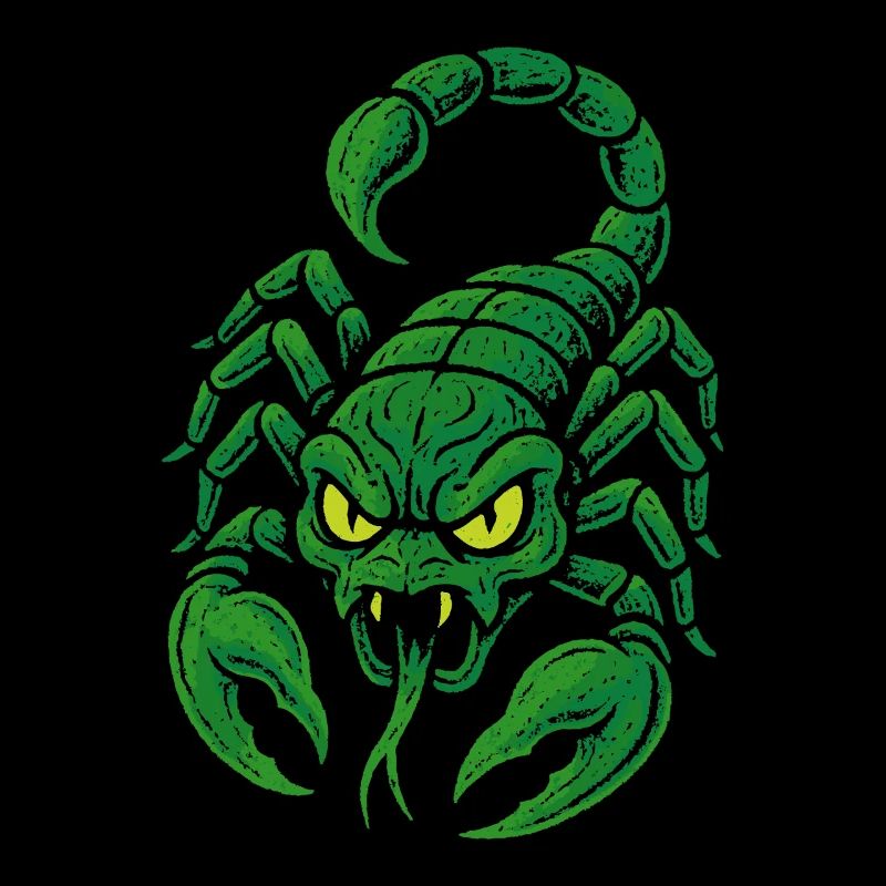 Giftgrüner Skorpion im Comicstil