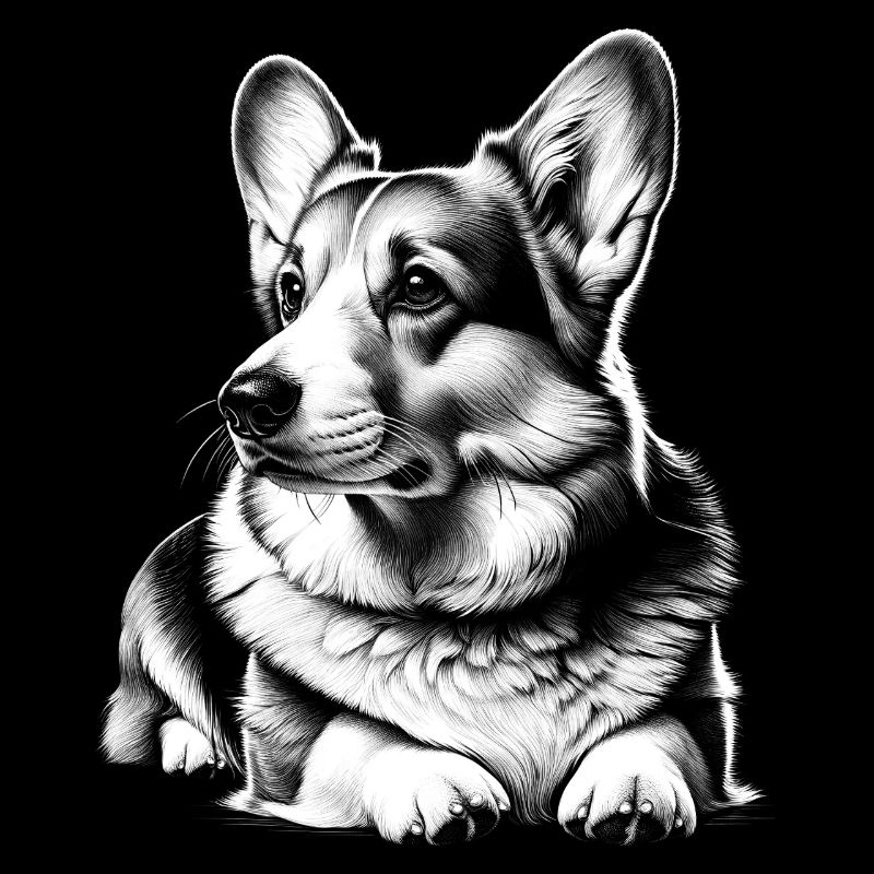 Cute Corgi in Lying Pose