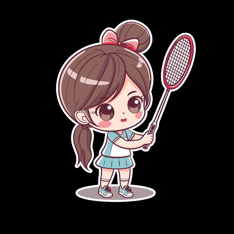 Badmintonspielerin Comic