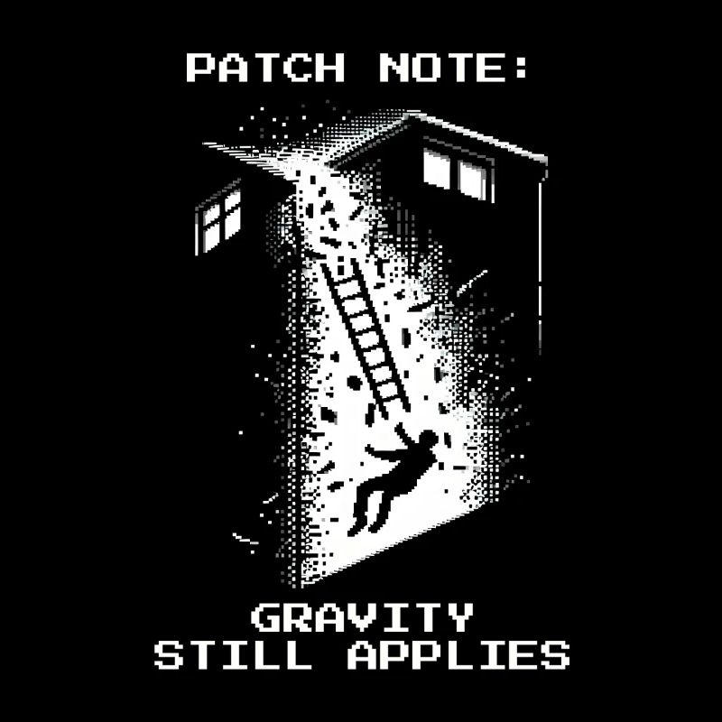 Schornsteinfeger Gravitation Dach Retro Pixel Art
