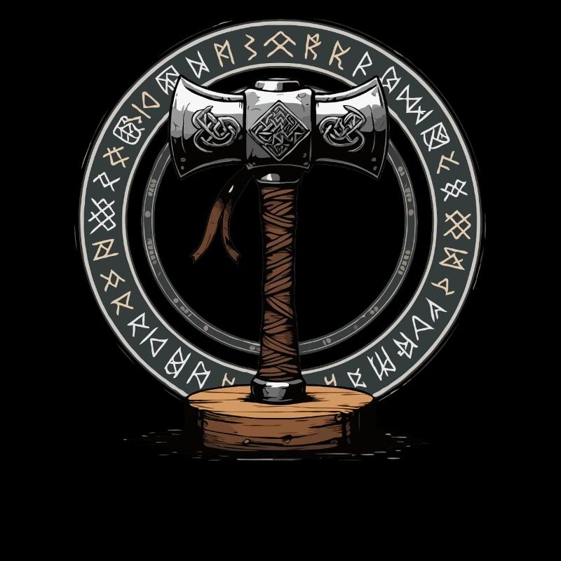 Wikinger Hammer Krieger Walhalla Runenkreis Thor