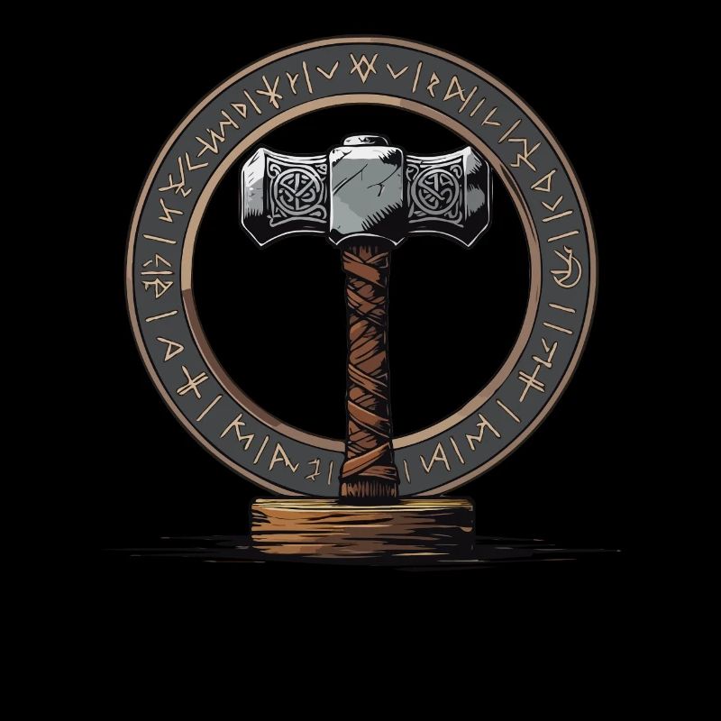 Wikinger Hammer Krieger Walhalla Runenkreis Thor