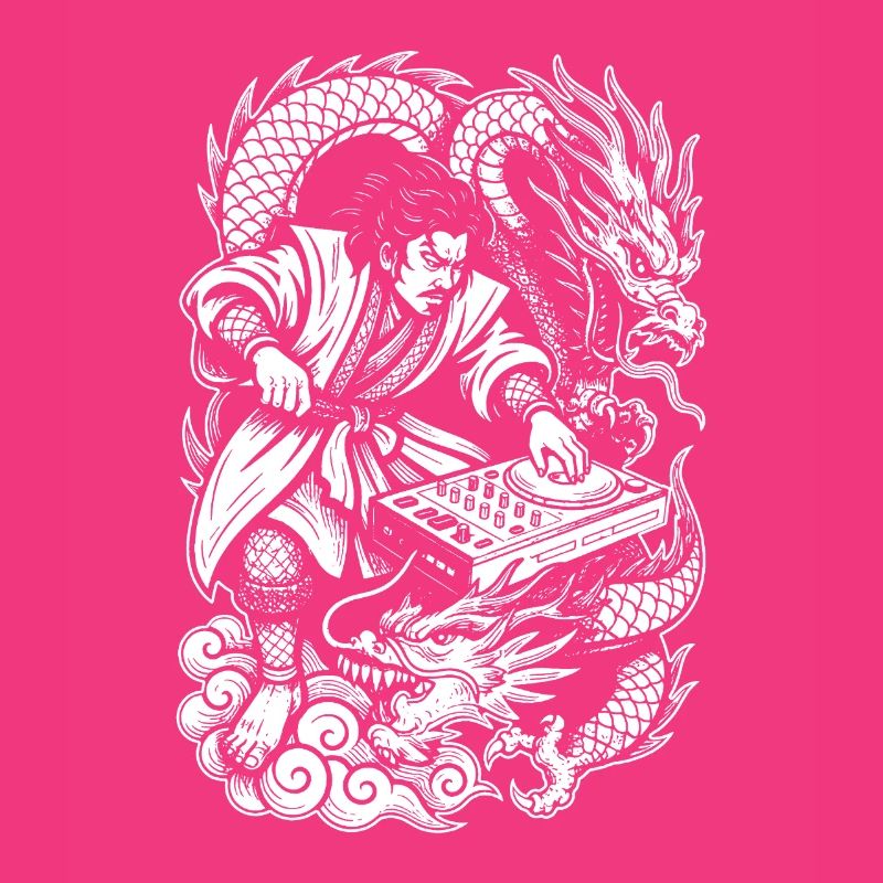 Samurai Shirt: Dragons Dancing Through Party Night
