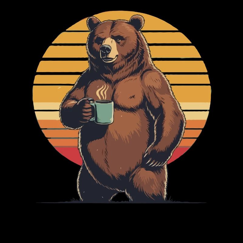 Grim Bear Coffee Mug Bears Coffee Tired