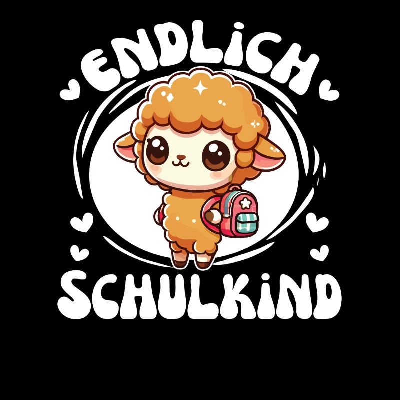 Endlich Schulkind süßes Schaf zur Einschulung