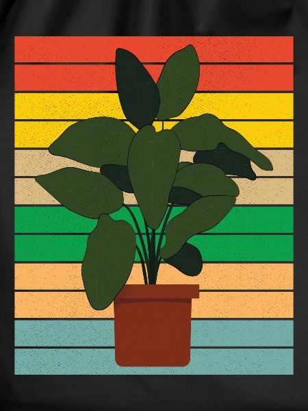 Potted houseplant flat retro
