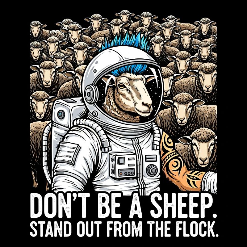 Ne sois pas un mouton - Astronaute Schaf Punk