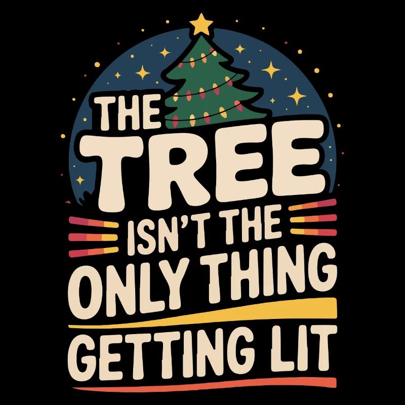 Warming Christmas humor with Christmas tree and text