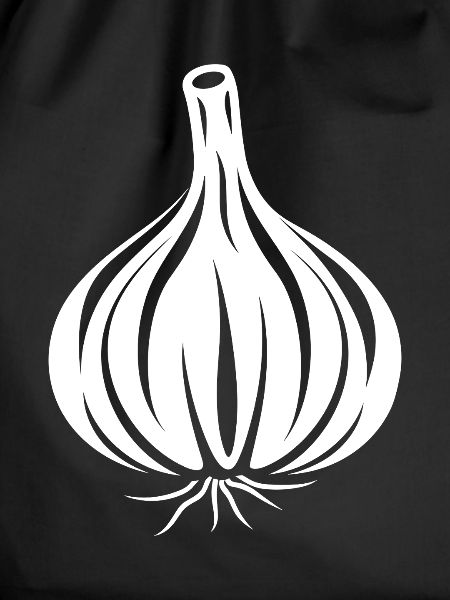 Garlic silhouette black and white