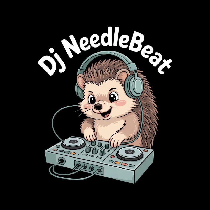 DJ NeedleBeat Igel DJ Mit Kopfhoerern Am Pult