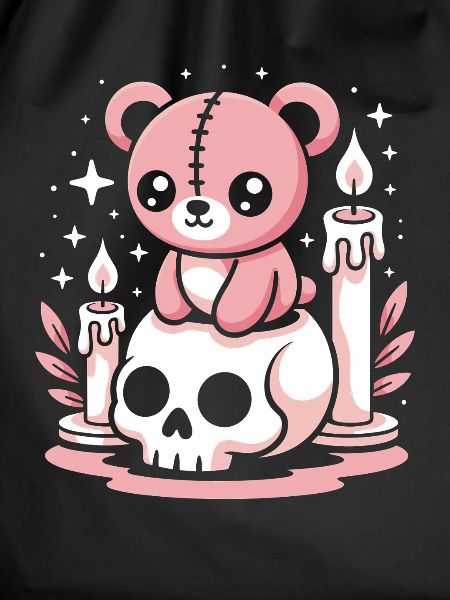 Kawaii Pastel Goth Patched Bear