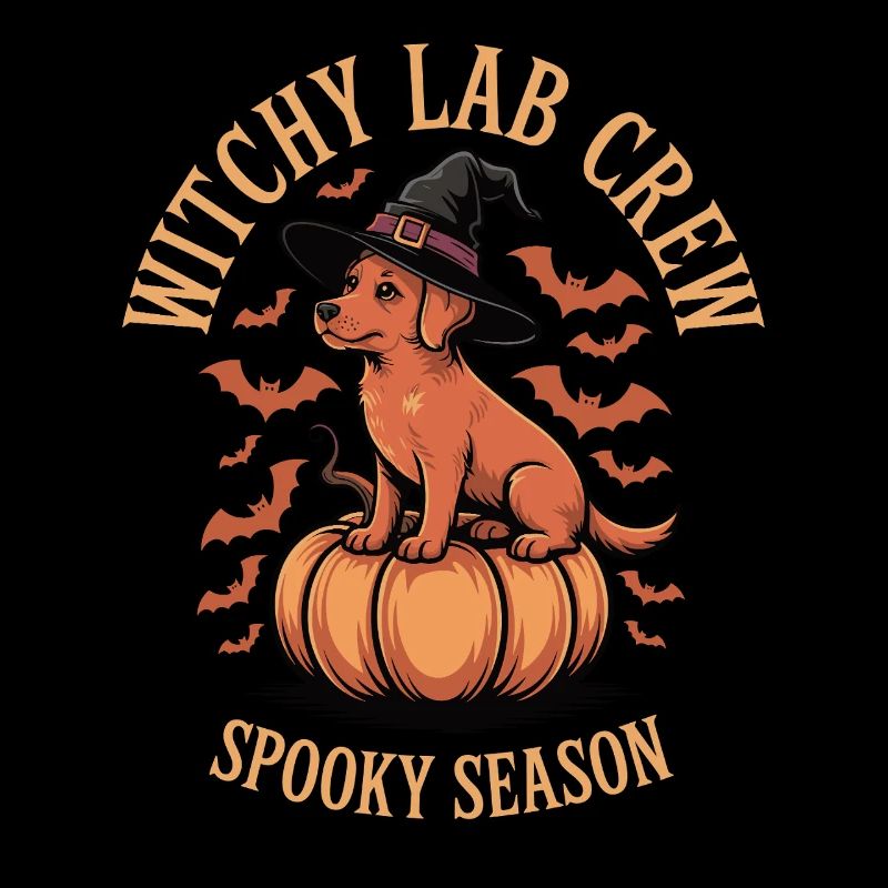 Witchy Lab Pumpkin Spooky Season Foxred Labrador