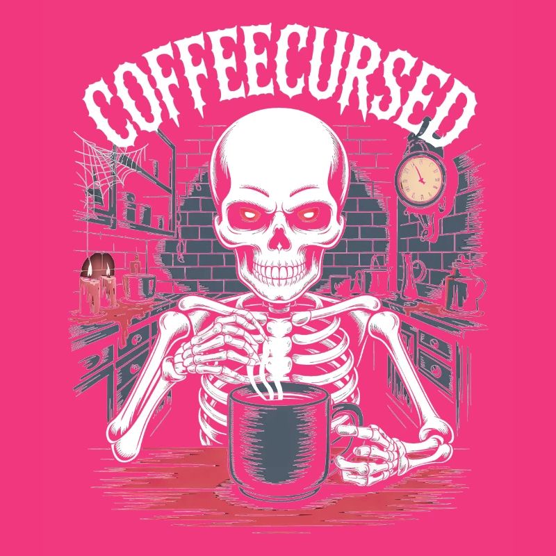 Coffee Cursed Skeleton Brewing Spooky Halloween