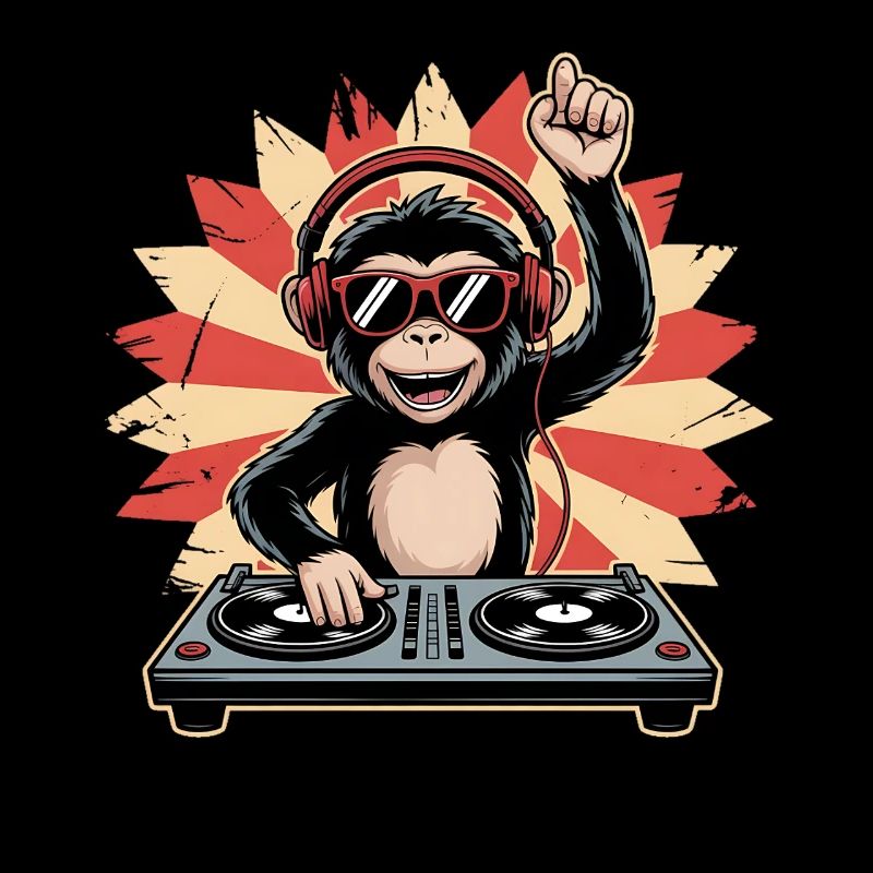 Monkey DJ dans le cercle du soleil