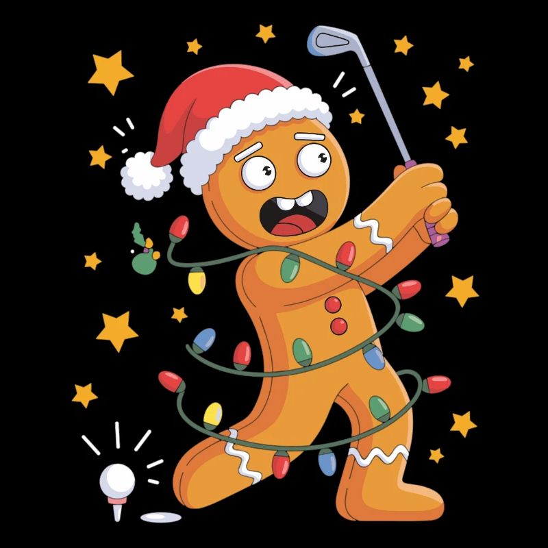 Golf Weihnachts Shirt mit Lebkuchenmann