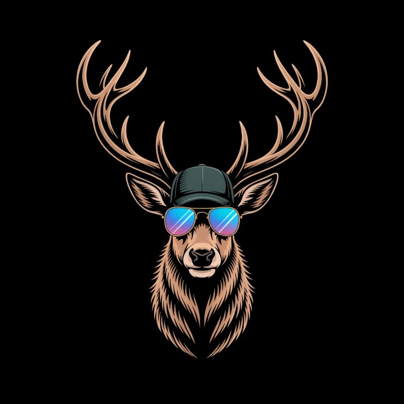 Cooler Hirsch mit Geweih 