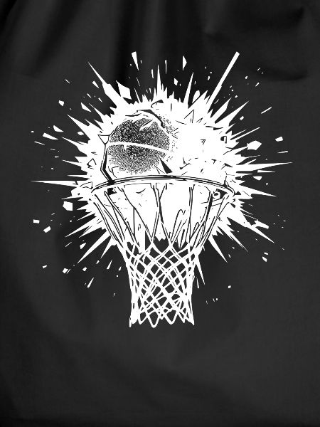 Energetic Basketball Art