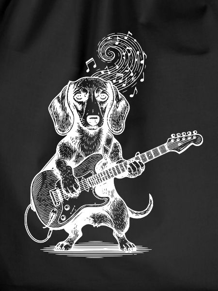 Dachshund Guitar Playing Dog