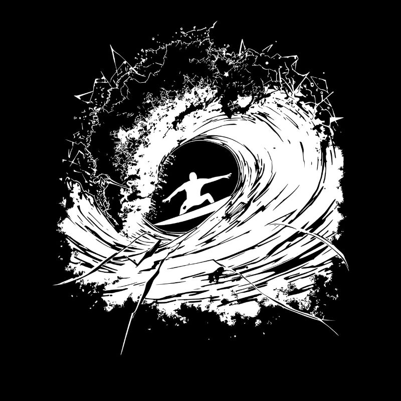 Energetic Surfing Art Surfer