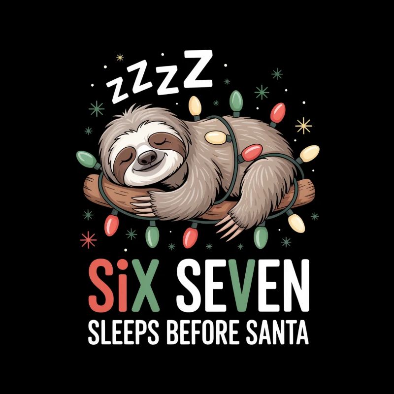 Sleeping sloth with fairy lights