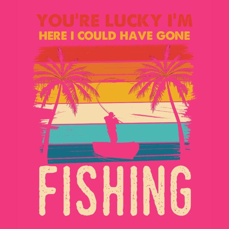 Fischerei Retro Sunset Silhouette