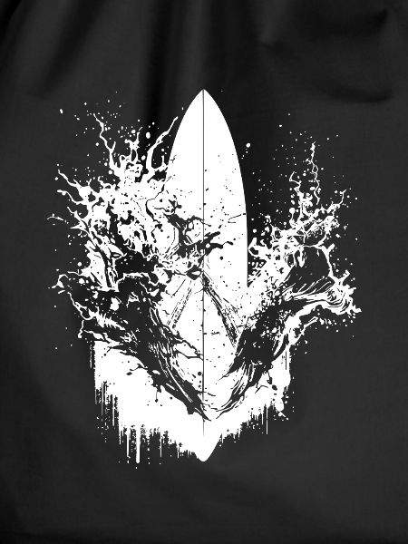 Energetic Surfer Illustration Surfing