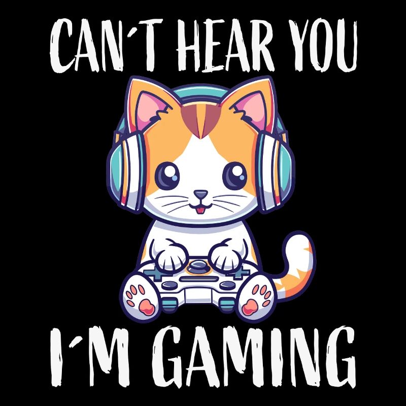 Kätzchen mit Headset beim Gaming