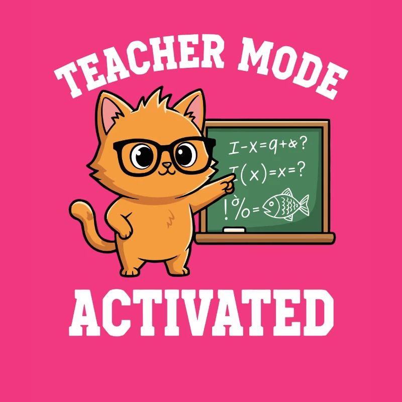 Mode professeur activé Chat enseignant Déclaration drôle