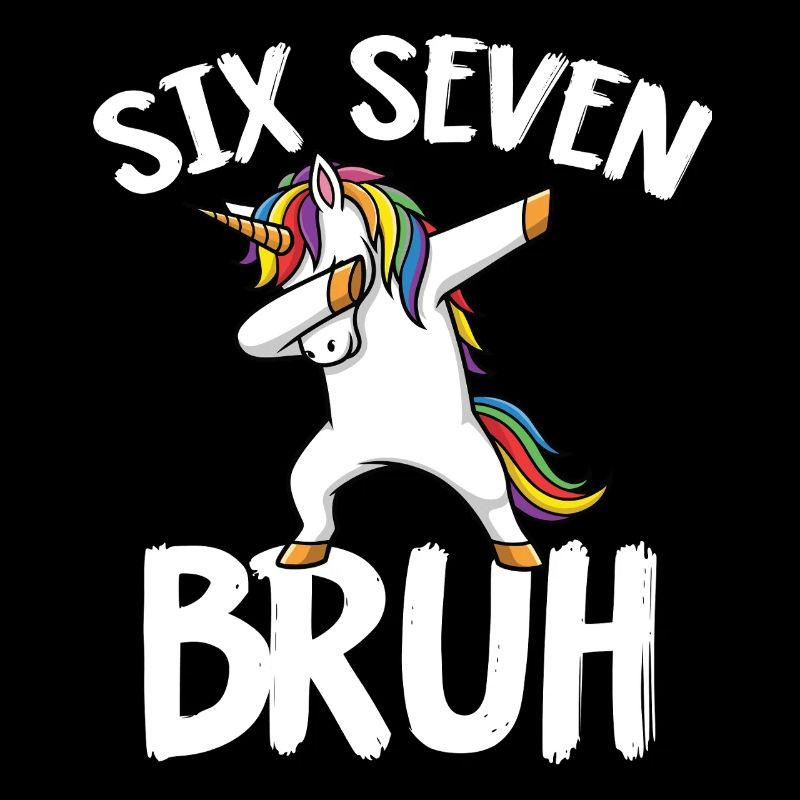 Dabbing Six Seven Unicorn with Rainbow