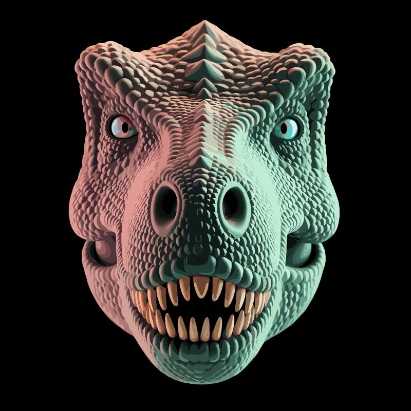 T Rex Dinosaur Head Front View For Dino Fans