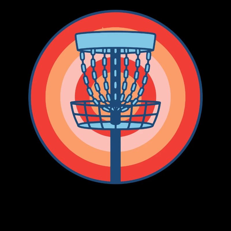 Disc Golf Basket Retro fliegende Discgolf-Szene