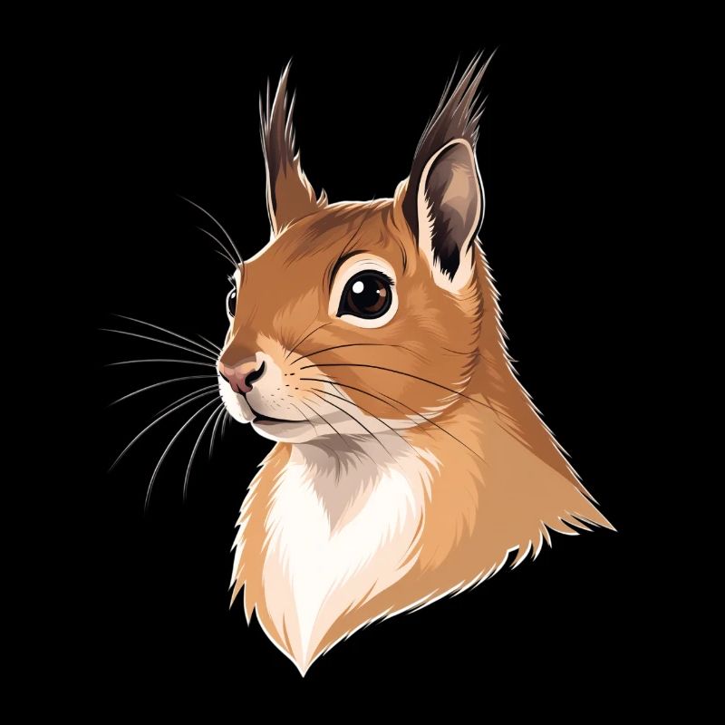 Illustrated Squirrel Head