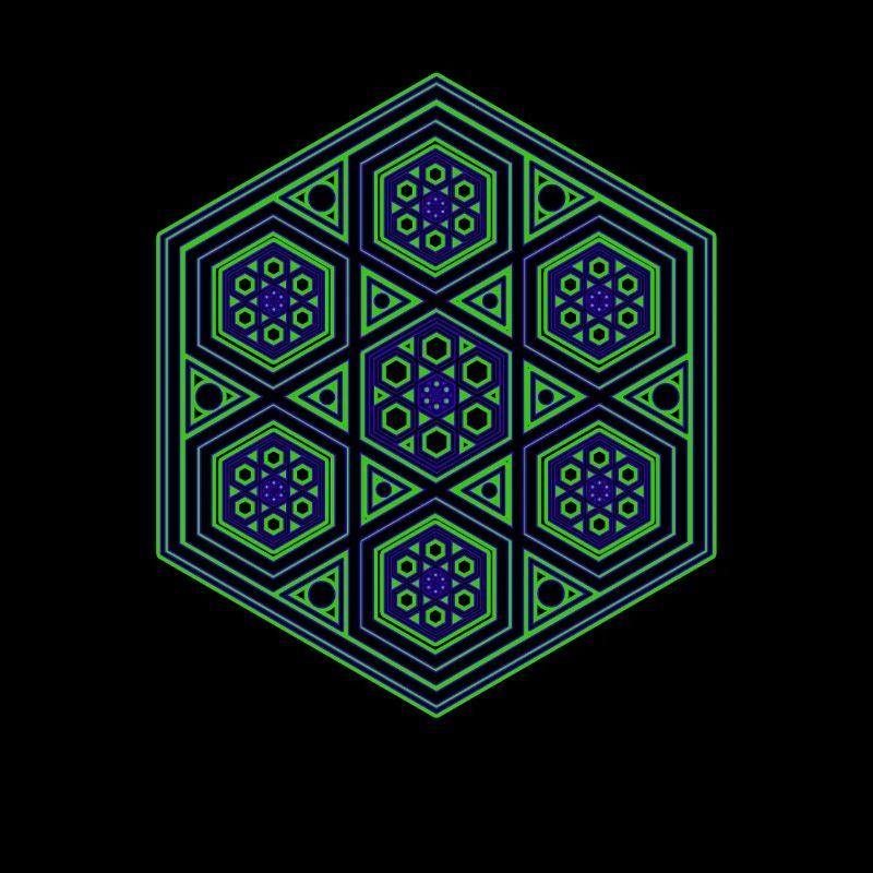Yoga Meditation Dancing Kaleidoscope Hexagon Pattern