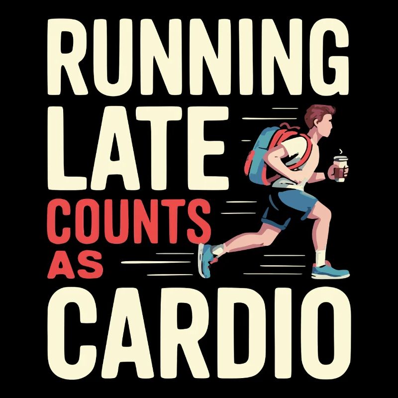 Courir en retard compte comme un design d’humour cardio