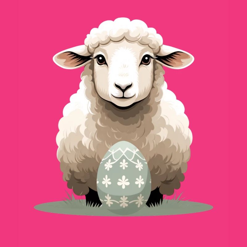 Cuddly lamb with Easter egg