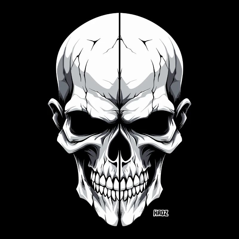 Monochrome skull white