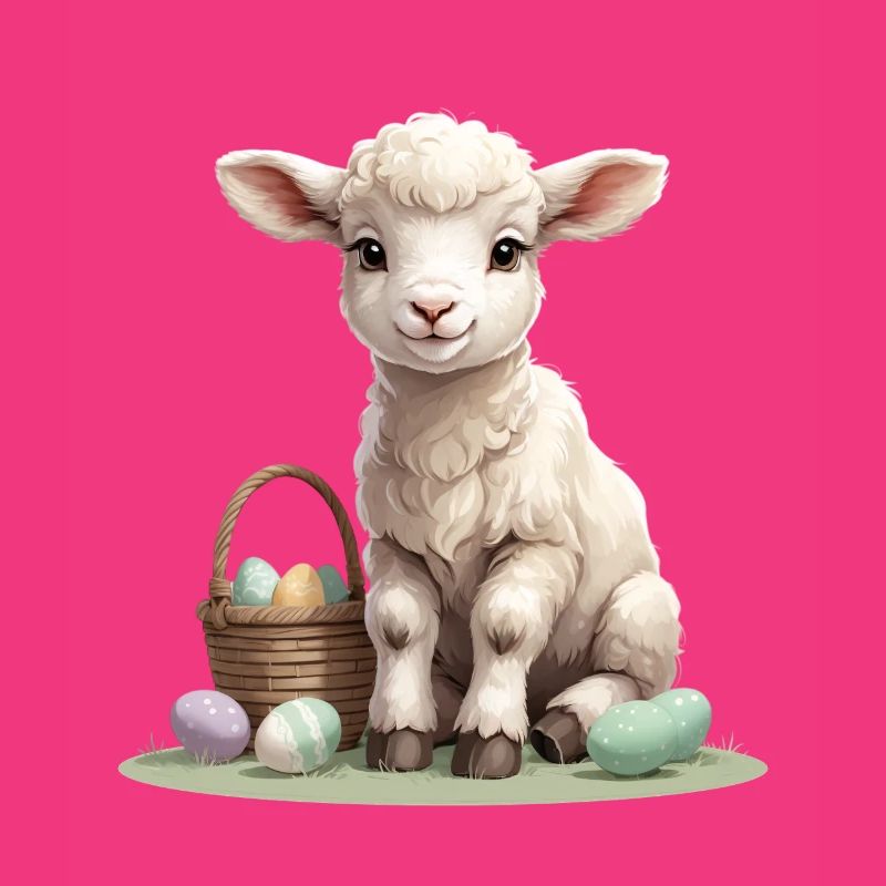 Pastel lamb with Easter eggs