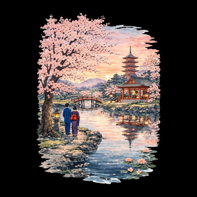 Traditional Japanese cherry blossoms