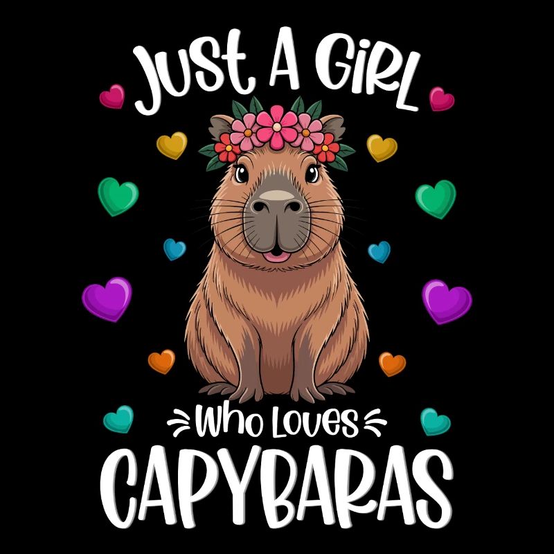 Fille amante du capybara doux