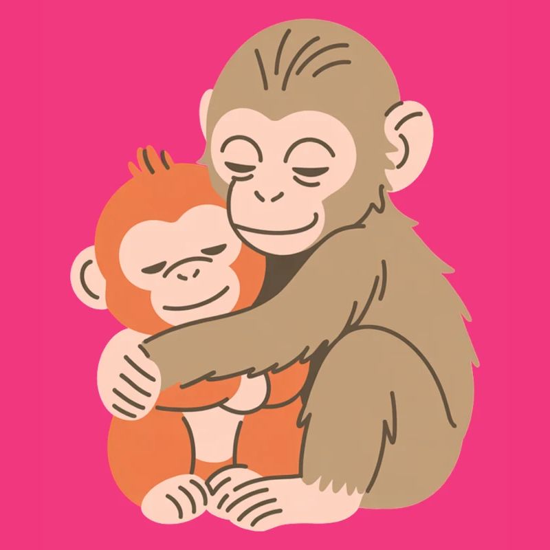 Hugging Monkey Duo