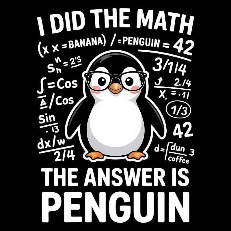 Math Sayings Penguin Funny Math Gift