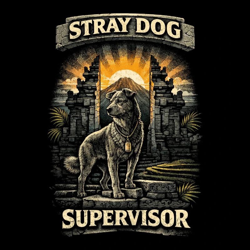 Superviseur de chien errant de voyage à Bali