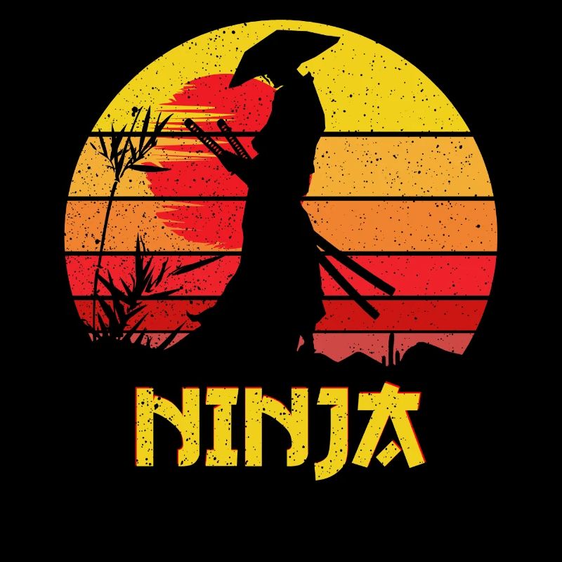 Silhouette de Ninja du Coucher de Soleil