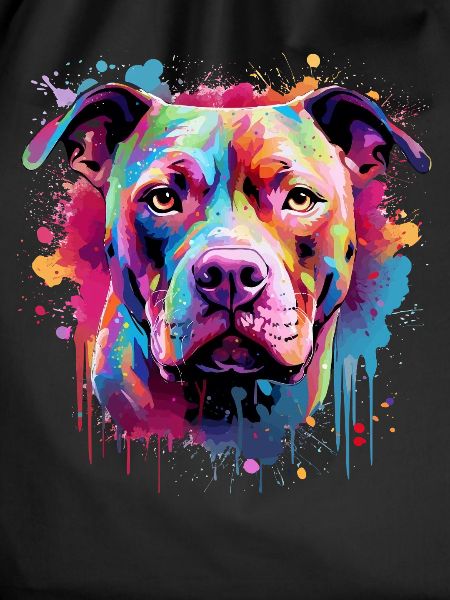Pitbull Dog Splash Art Bunt
