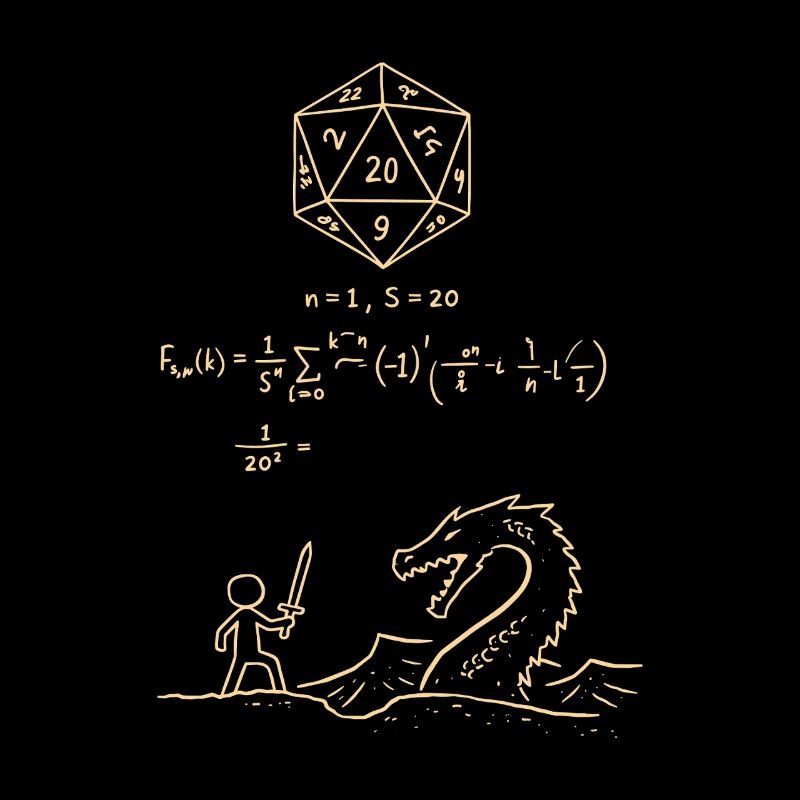 D20 Dice Probability Shirt RPG Nerd Math Fantasy 