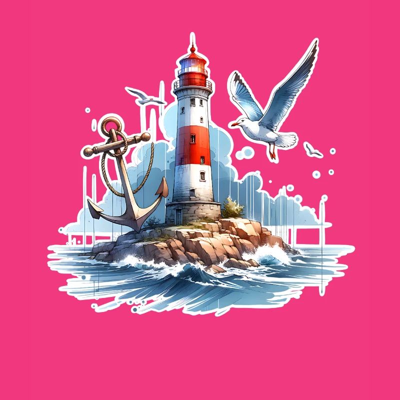 Leuchtturm Anker Möwe