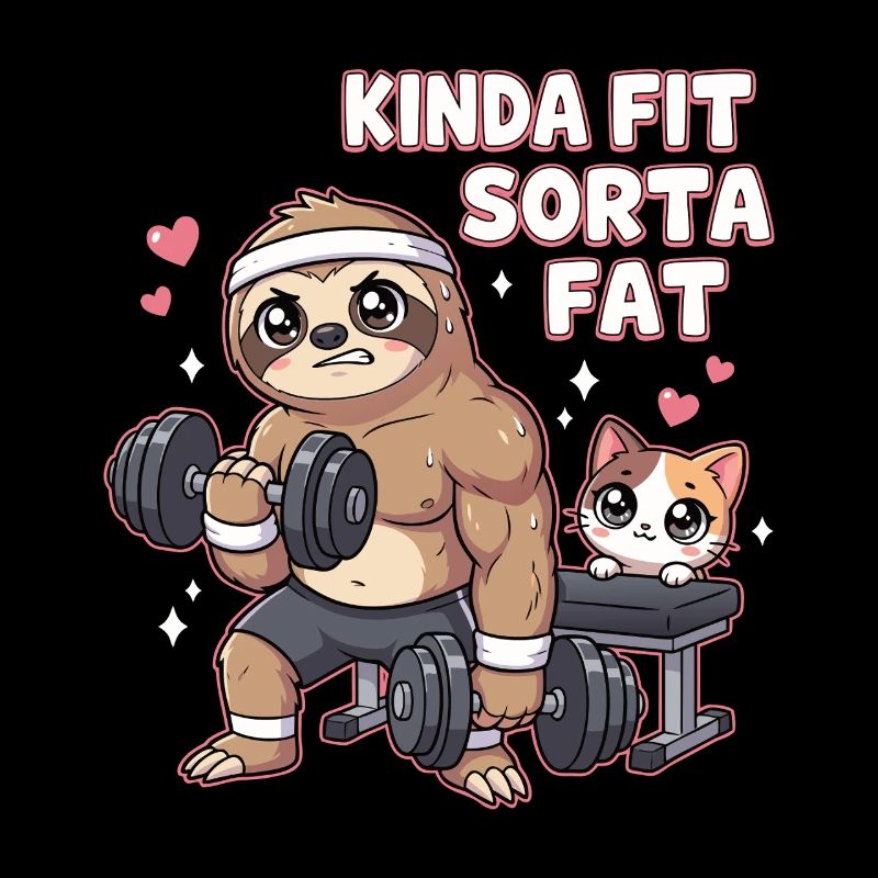 Kinda Fit Sorta Fat Sloth Weightlifting