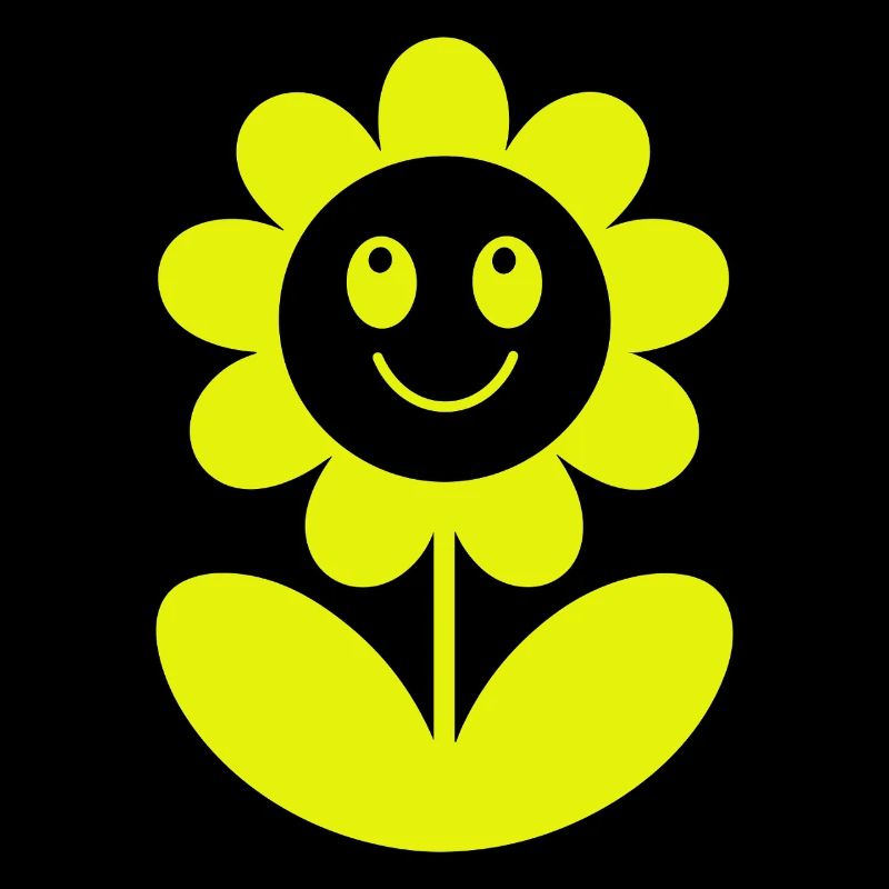Smiling Sunflower Neon Yellow