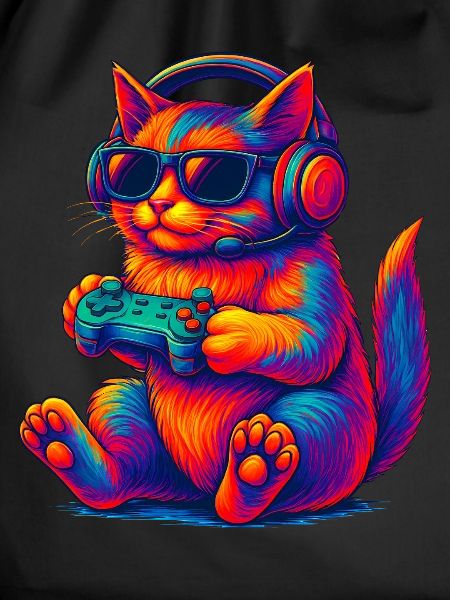 Neon Gaming Cat Gaming Gamer