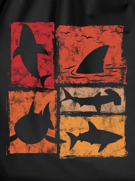 Shark Silhouettes in Perspective Graphic